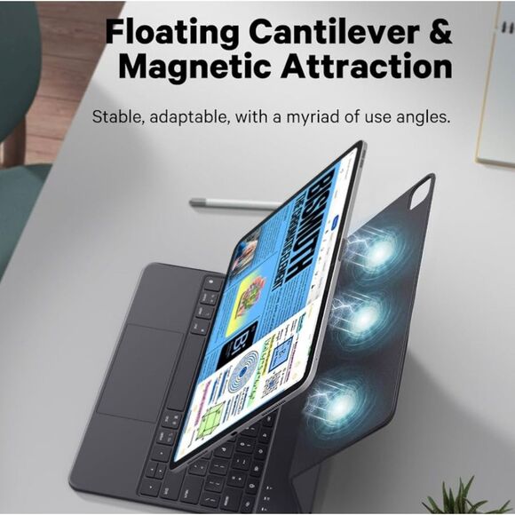 CHESONA iPad Air 13"/Pro 12.9" Magic Case w/Wireless Backlit Keyboard & Trackpad - Picture 8 of 12